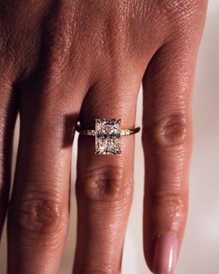 Cushion Hidden Halo Lab Grown Diamond Engagement Ring