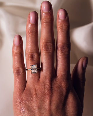 Cushion Hidden Halo Lab Grown Diamond Engagement Ring