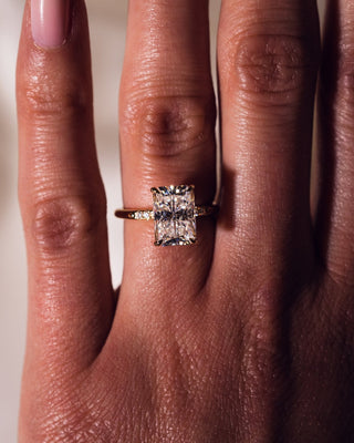 Cushion Hidden Halo Lab Grown Diamond Engagement Ring