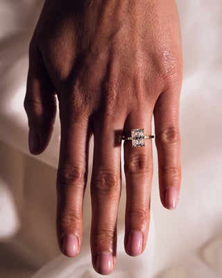 Cushion Hidden Halo Lab Grown Diamond Engagement Ring