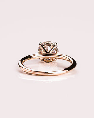 Cushion Hidden Halo Lab Grown Diamond Engagement Ring
