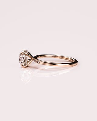 Cushion Hidden Halo Lab Grown Diamond Engagement Ring