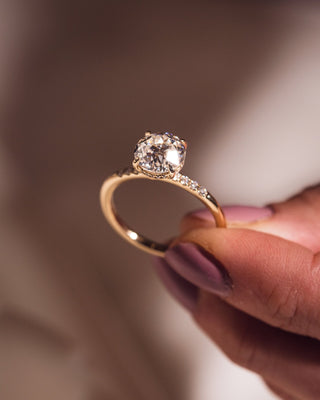 Cushion Hidden Halo Lab Grown Diamond Engagement Ring