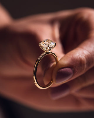 Cushion Hidden Halo Lab Grown Diamond Engagement Ring