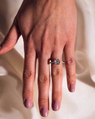 Cushion Hidden Halo Lab Grown Diamond Engagement Ring