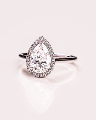 Cushion Hidden Halo Lab Grown Diamond Engagement Ring