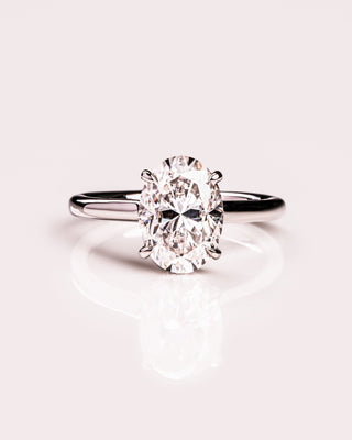 Cushion Hidden Halo Lab Grown Diamond Engagement Ring