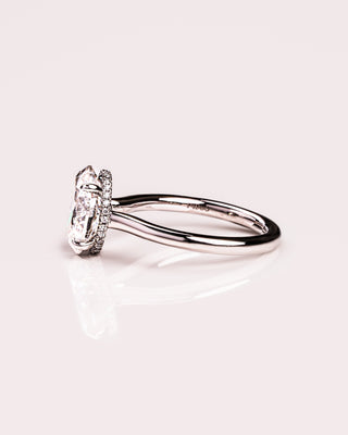 Cushion Hidden Halo Lab Grown Diamond Engagement Ring