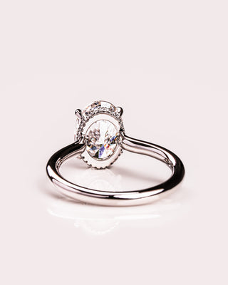 Cushion Hidden Halo Lab Grown Diamond Engagement Ring