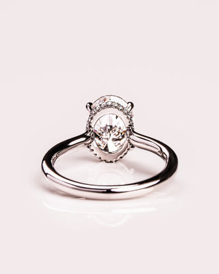 Cushion Hidden Halo Lab Grown Diamond Engagement Ring