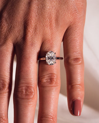 Cushion Hidden Halo Lab Grown Diamond Engagement Ring