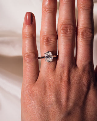 Cushion Hidden Halo Lab Grown Diamond Engagement Ring
