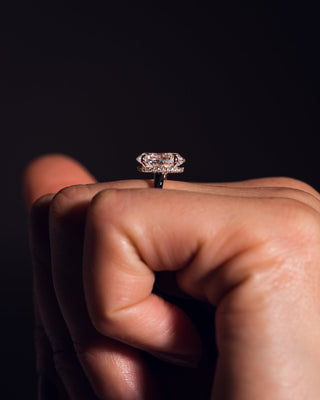 Cushion Hidden Halo Lab Grown Diamond Engagement Ring