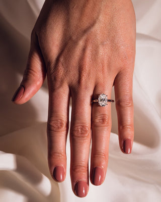 Cushion Hidden Halo Lab Grown Diamond Engagement Ring