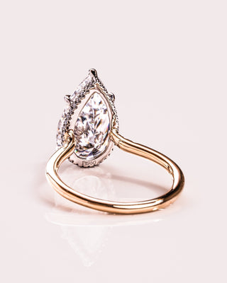 Cushion Hidden Halo Lab Grown Diamond Engagement Ring