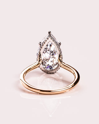 Cushion Hidden Halo Lab Grown Diamond Engagement Ring