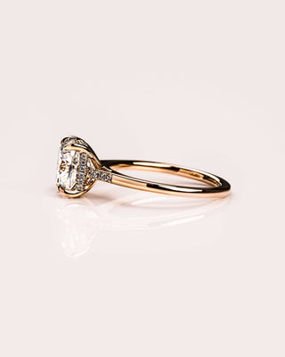 Cushion Hidden Halo Lab Grown Diamond Engagement Ring
