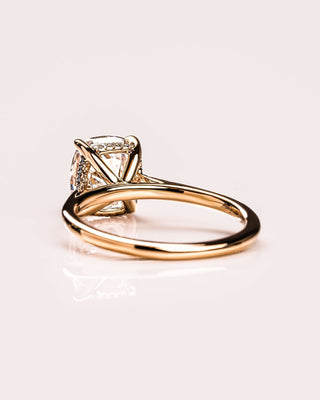 Cushion Hidden Halo Lab Grown Diamond Engagement Ring