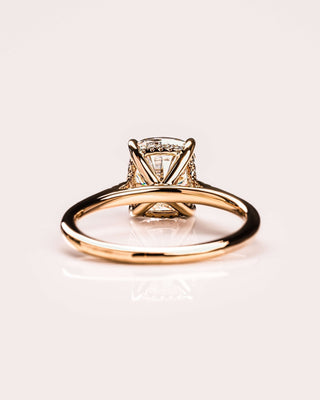Cushion Hidden Halo Lab Grown Diamond Engagement Ring