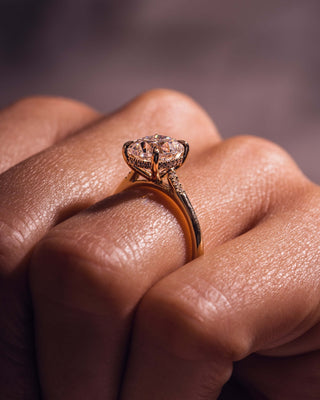 Cushion Hidden Halo Lab Grown Diamond Engagement Ring