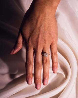 Cushion Hidden Halo Lab Grown Diamond Engagement Ring