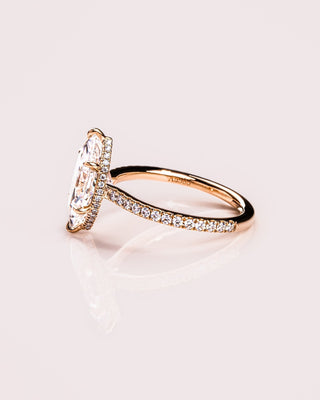 Cushion Hidden Halo Lab Grown Diamond Engagement Ring