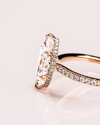 Cushion Hidden Halo Lab Grown Diamond Engagement Ring