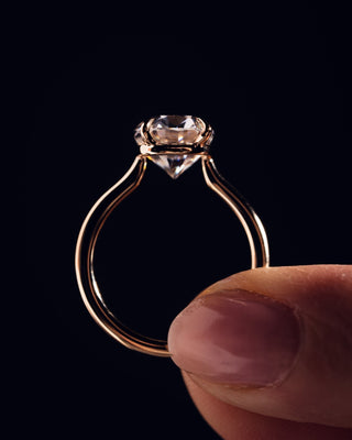 Cushion Hidden Halo Lab Grown Diamond Engagement Ring