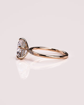Cushion Hidden Halo Lab Grown Diamond Engagement Ring