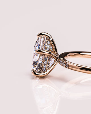 Cushion Hidden Halo Lab Grown Diamond Engagement Ring