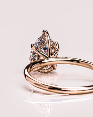 Cushion Hidden Halo Lab Grown Diamond Engagement Ring