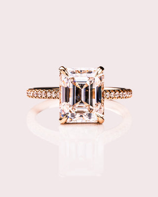 Cushion Hidden Halo Lab Grown Diamond Engagement Ring