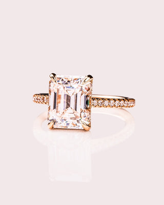 Cushion Hidden Halo Lab Grown Diamond Engagement Ring