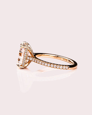 Cushion Hidden Halo Lab Grown Diamond Engagement Ring