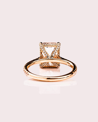 Cushion Hidden Halo Lab Grown Diamond Engagement Ring
