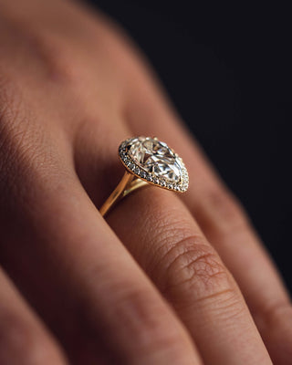 Cushion Hidden Halo Lab Grown Diamond Engagement Ring