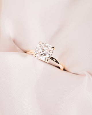Cushion Hidden Halo Lab Grown Diamond Engagement Ring