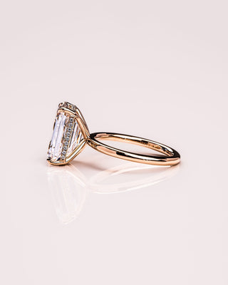 Cushion Hidden Halo Lab Grown Diamond Engagement Ring
