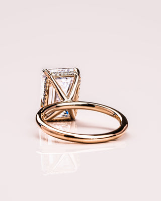 Cushion Hidden Halo Lab Grown Diamond Engagement Ring