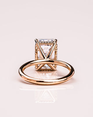 Cushion Hidden Halo Lab Grown Diamond Engagement Ring