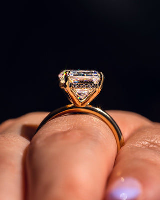 Cushion Hidden Halo Lab Grown Diamond Engagement Ring
