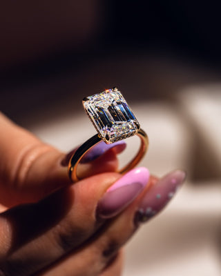 Cushion Hidden Halo Lab Grown Diamond Engagement Ring