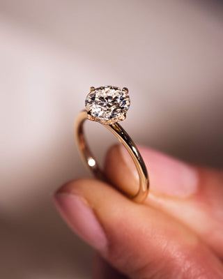 Cushion Hidden Halo Lab Grown Diamond Engagement Ring