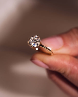 Cushion Hidden Halo Lab Grown Diamond Engagement Ring