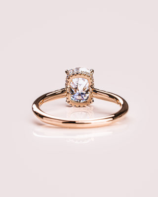 Cushion Hidden Halo Lab Grown Diamond Engagement Ring