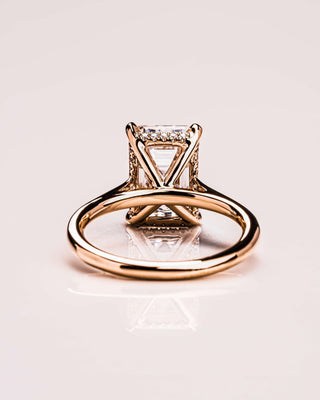 Cushion Hidden Halo Lab Grown Diamond Engagement Ring