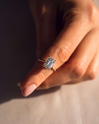 Cushion Hidden Halo Lab Grown Diamond Engagement Ring