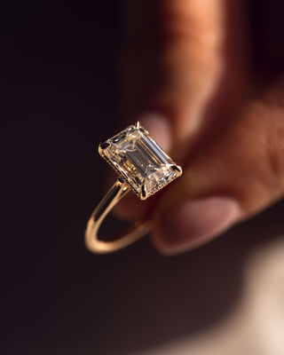 Cushion Hidden Halo Lab Grown Diamond Engagement Ring