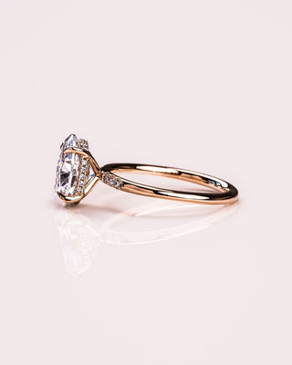Cushion Hidden Halo Lab Grown Diamond Engagement Ring