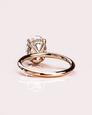 Cushion Hidden Halo Lab Grown Diamond Engagement Ring